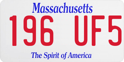 MA license plate 196UF5