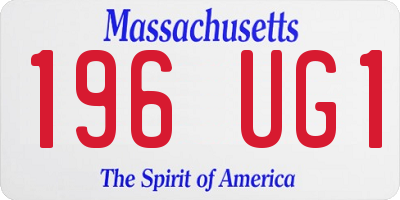 MA license plate 196UG1