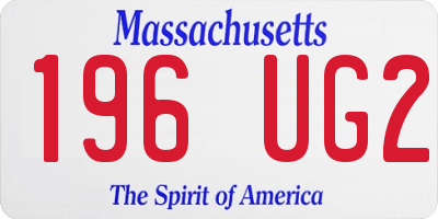 MA license plate 196UG2