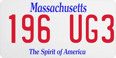 MA license plate 196UG3