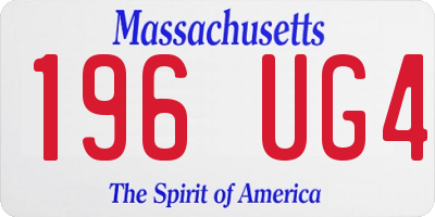 MA license plate 196UG4