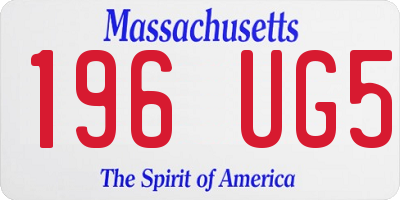 MA license plate 196UG5