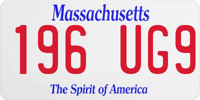 MA license plate 196UG9