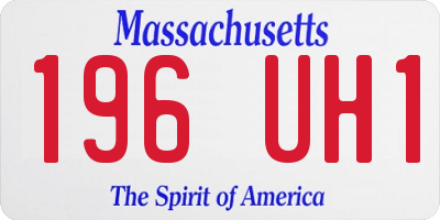 MA license plate 196UH1