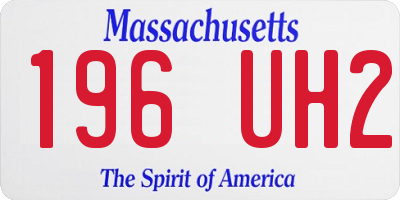 MA license plate 196UH2