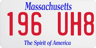 MA license plate 196UH8