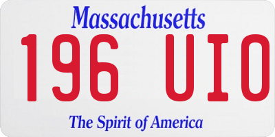 MA license plate 196UI0