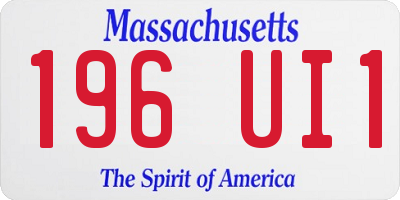 MA license plate 196UI1