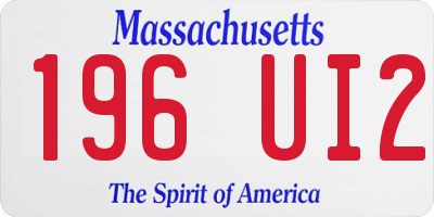 MA license plate 196UI2