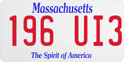 MA license plate 196UI3