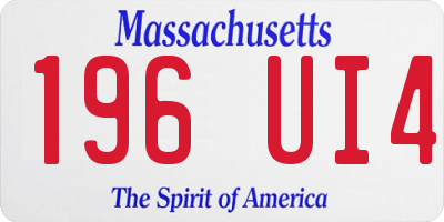 MA license plate 196UI4