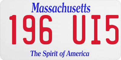 MA license plate 196UI5