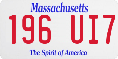 MA license plate 196UI7