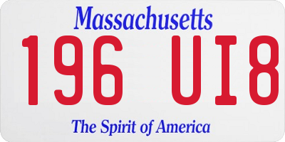 MA license plate 196UI8