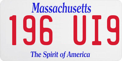 MA license plate 196UI9