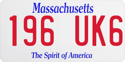 MA license plate 196UK6