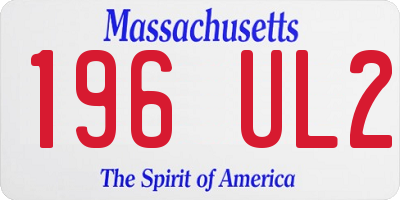 MA license plate 196UL2