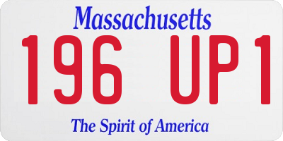 MA license plate 196UP1
