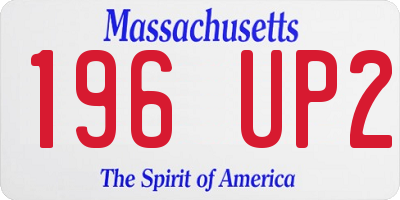 MA license plate 196UP2