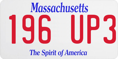 MA license plate 196UP3