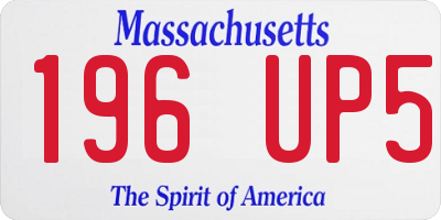 MA license plate 196UP5