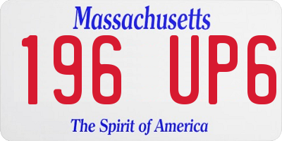 MA license plate 196UP6