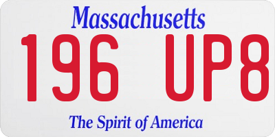 MA license plate 196UP8