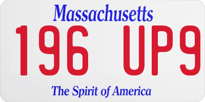 MA license plate 196UP9