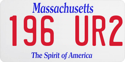 MA license plate 196UR2