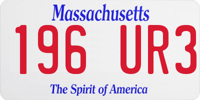 MA license plate 196UR3