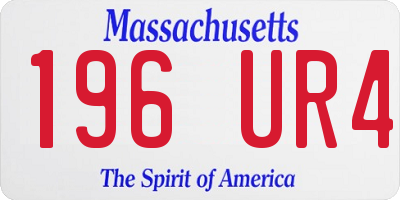 MA license plate 196UR4