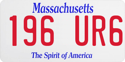 MA license plate 196UR6