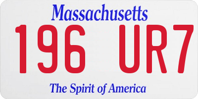 MA license plate 196UR7
