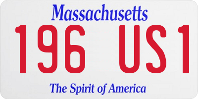 MA license plate 196US1