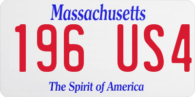 MA license plate 196US4