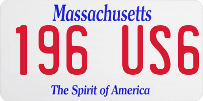 MA license plate 196US6