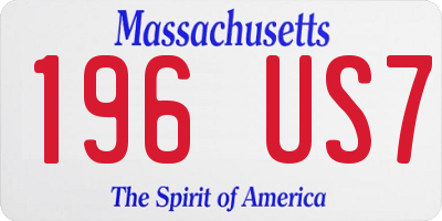 MA license plate 196US7