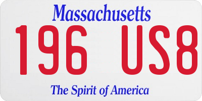 MA license plate 196US8
