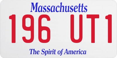 MA license plate 196UT1