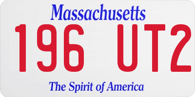 MA license plate 196UT2