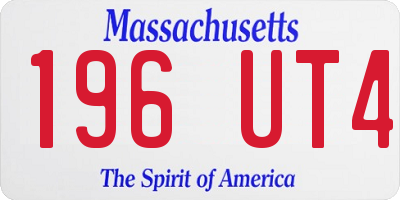 MA license plate 196UT4