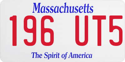 MA license plate 196UT5