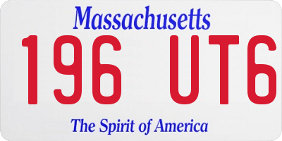 MA license plate 196UT6