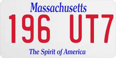 MA license plate 196UT7