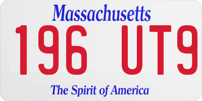 MA license plate 196UT9
