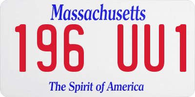 MA license plate 196UU1