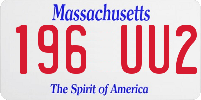MA license plate 196UU2