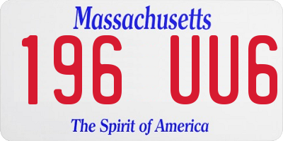 MA license plate 196UU6