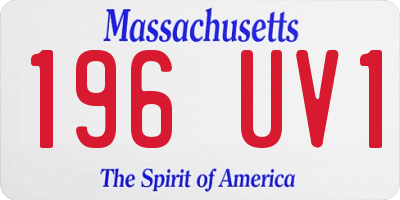 MA license plate 196UV1