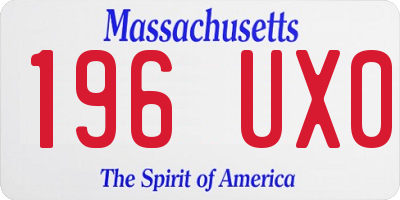 MA license plate 196UX0